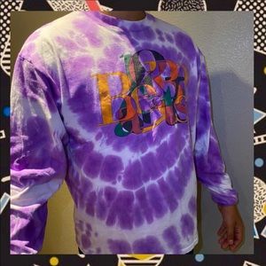 Unisex Purple Tie Dye Long Sleeve Tee